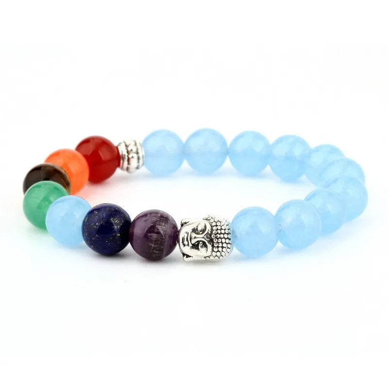 7 Chakra Bracelet with Meaning Cardfor Men Women Natural Crystal Healing Anxiety Jewellery Mandala Yoga Meditation Bracelet Gift