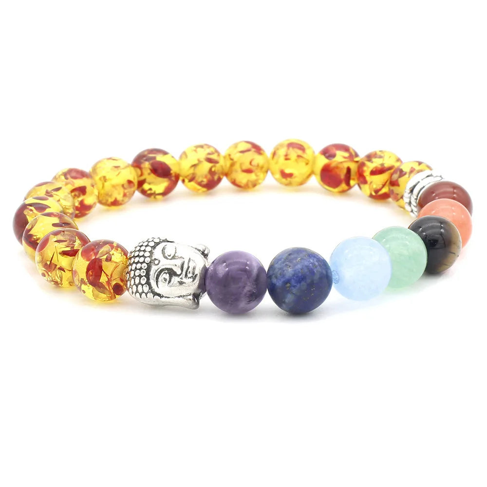 7 Chakra Bracelet with Meaning Cardfor Men Women