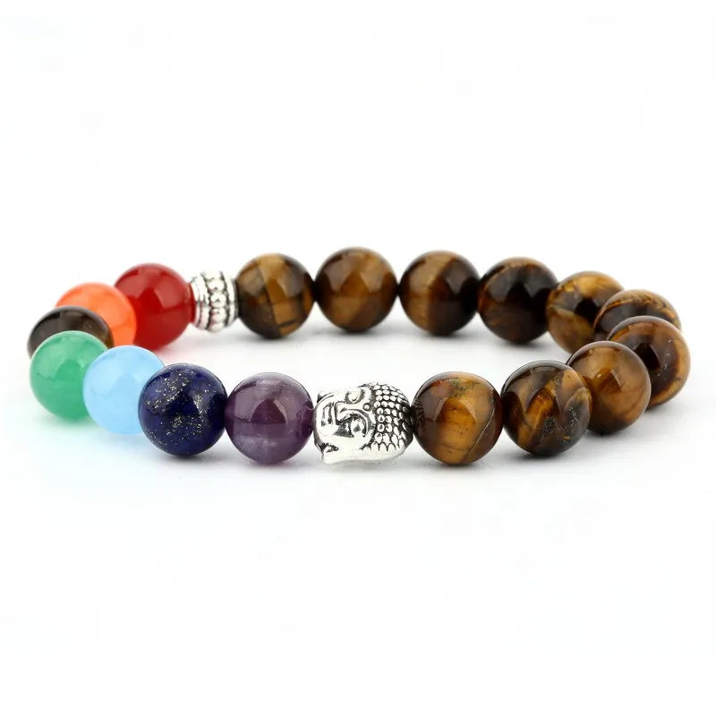 7 Chakra Bracelet with Meaning Cardfor Men Women Natural Crystal Healing Anxiety Jewellery Mandala Yoga Meditation Bracelet Gift