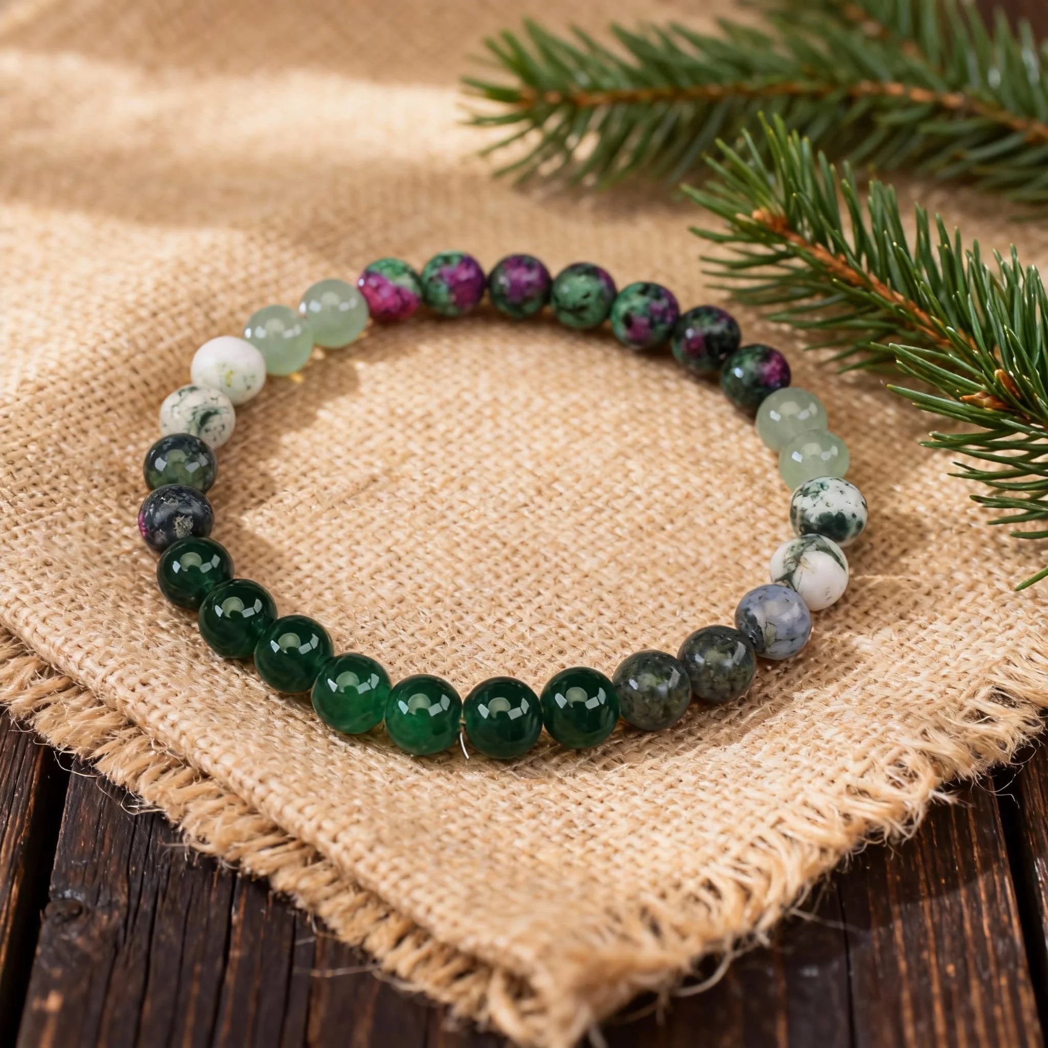 Fashion spring ladies jewellery green Agate family gifts Epiphany Women's Gift natural stone green bracelet new beginnings