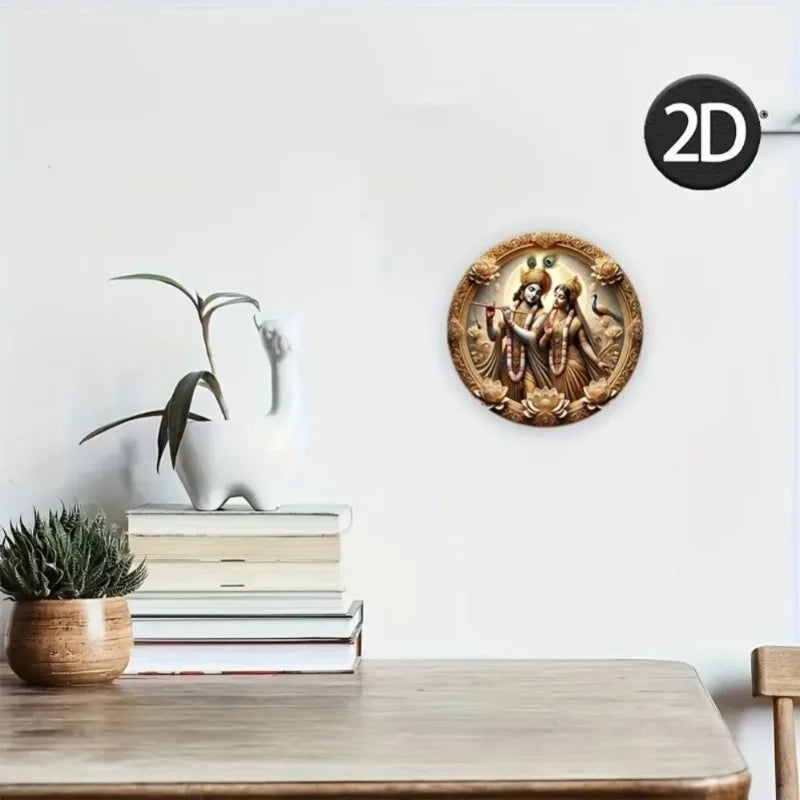 Vintage Indian Deity Metal Wall Art , Intricate Hindu Gods Design, Durable & Weather-Resistant, Ideal for Home,Office, Garden,2D