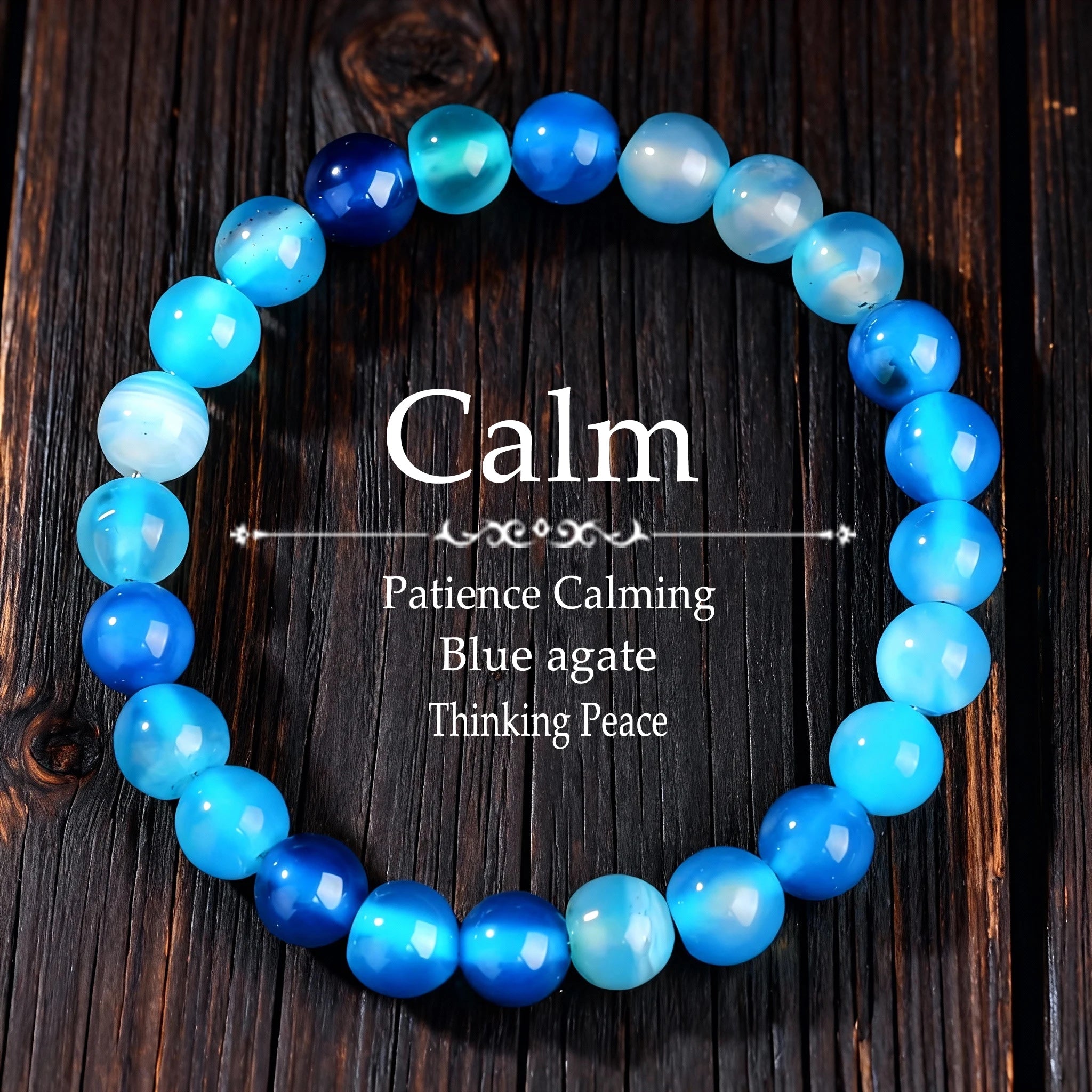 1pc Creative summer jewellery blue Agate bracelets for wife Prom Epiphany Women's Gift natural stone blue bracelet calm