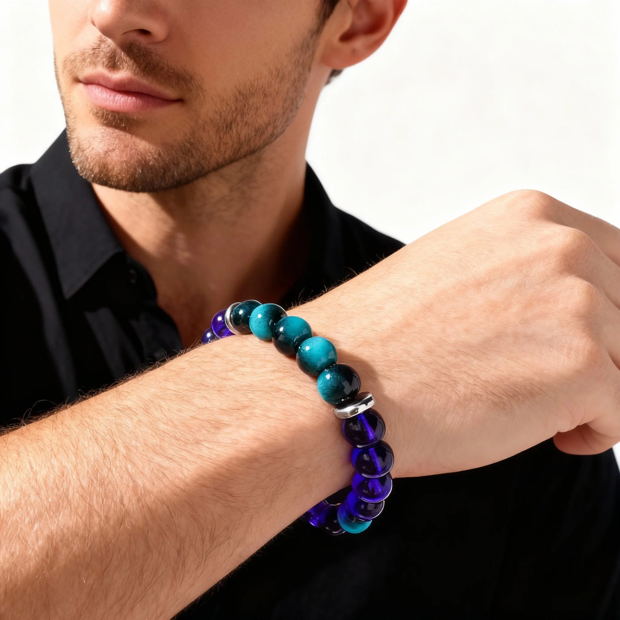 popular autum accesorios purple blue charms bracelets husband Dating Gift Christmas high quality natural stone anxiety bracelet
