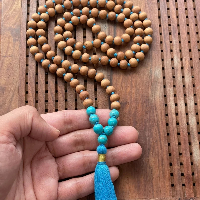 Fragrance Tibetan Buddhist Sandal Wood Japa Mala Rosary 108 Prayer Beads Necklace Women Men Boho Yoga Jewelry Spiritual Gift