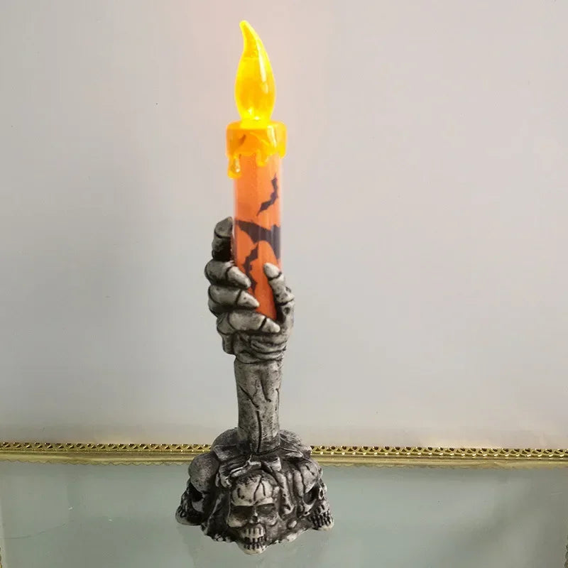 LED Skeleton Hand Candle Holder – Spooky Halloween Table Décor