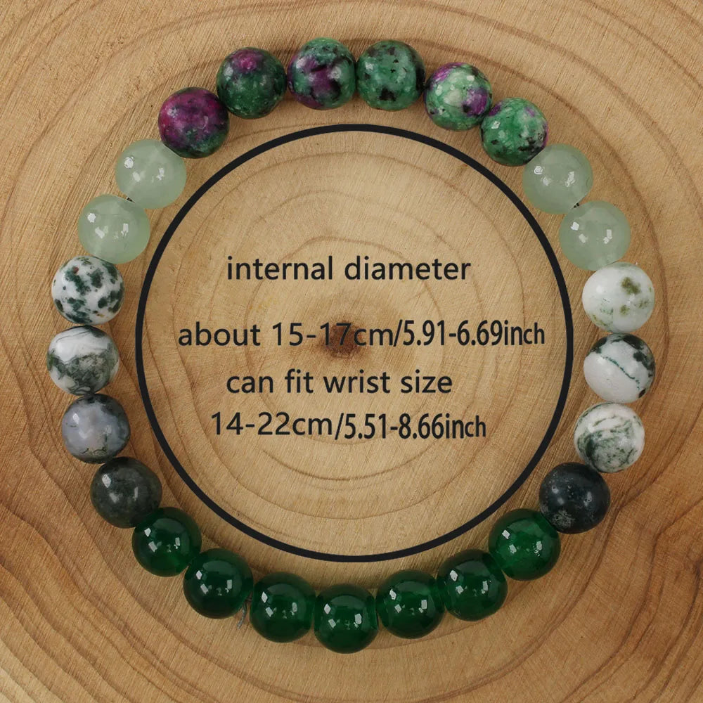 Fashion spring ladies jewellery green Agate family gifts Epiphany Women's Gift natural stone green bracelet new beginnings