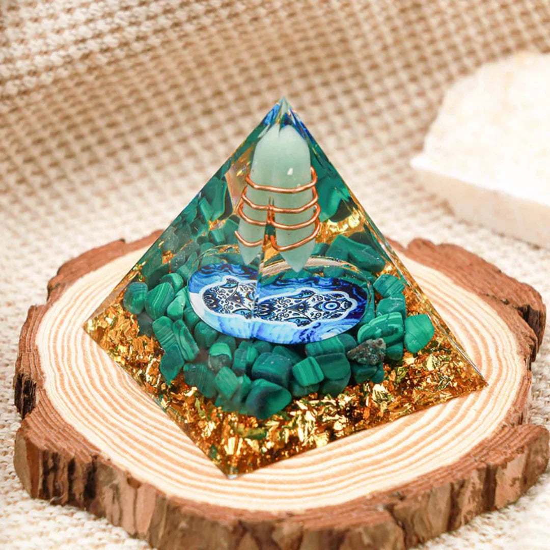 Green Aventurine Crystal Energy Pyramid – Spiritual Home Décor