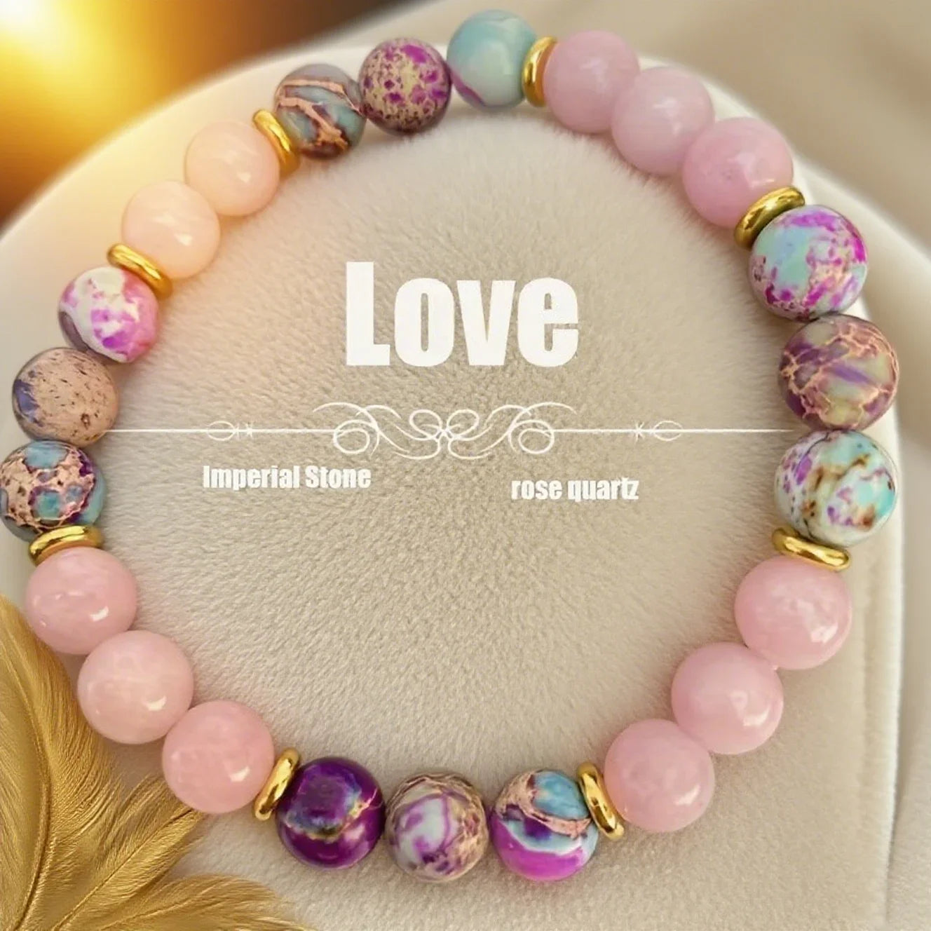 Colorful Imperial Jasper Rose Quartz Beaded Bracelet Women Fashion Jewelry for Love and Friendship bracelet for women charm