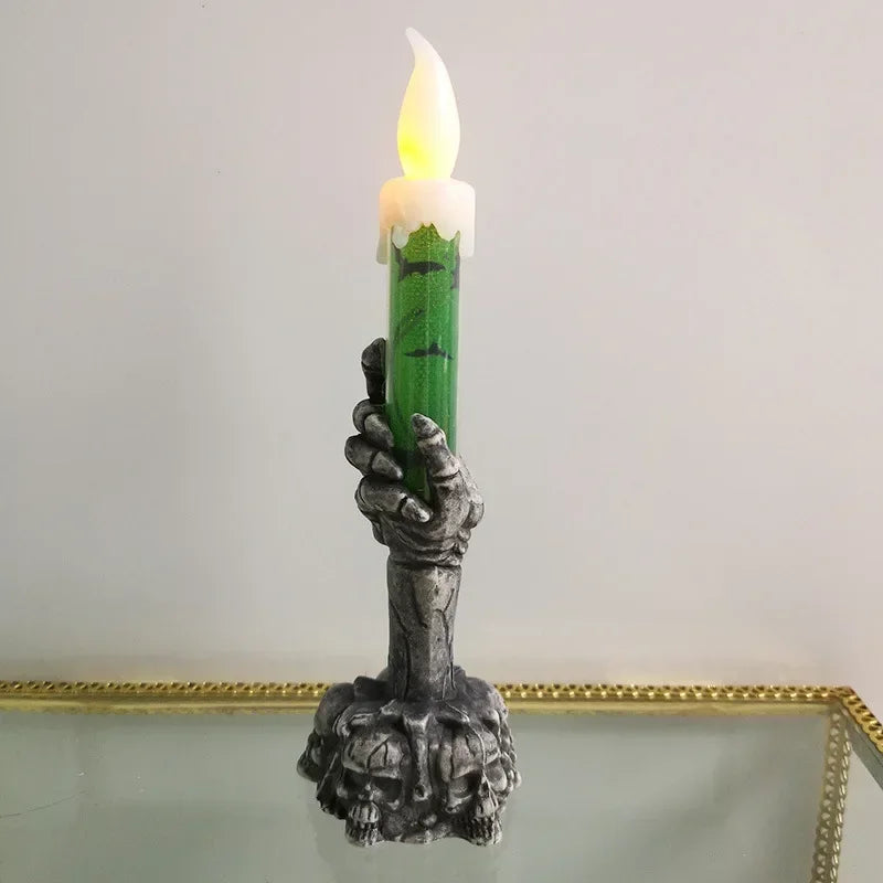 LED Skeleton Hand Candle Holder – Spooky Halloween Table Décor