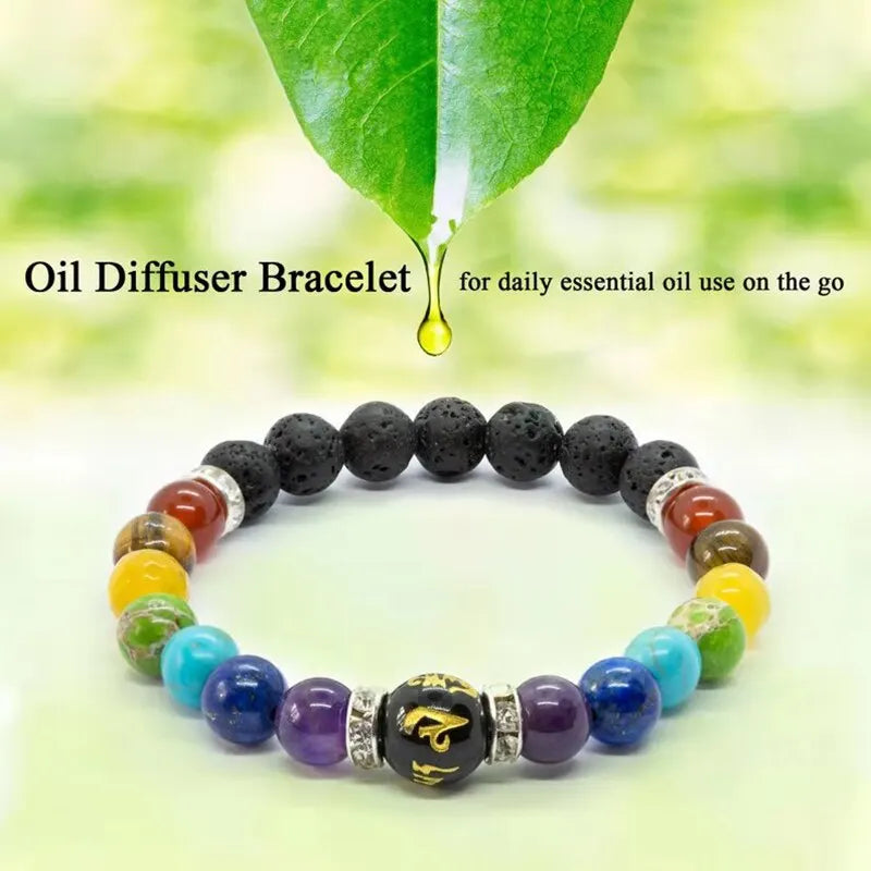 2pcs 7 Chakra Bracelet with Meaning Cardfor Men Women