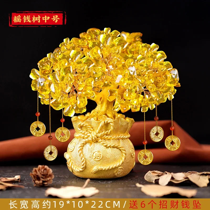 Golden Crystal Money Tree