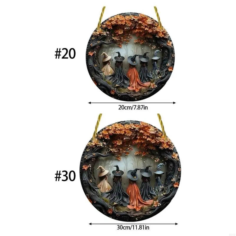 Halloween Witch Wooden Hanging Sign