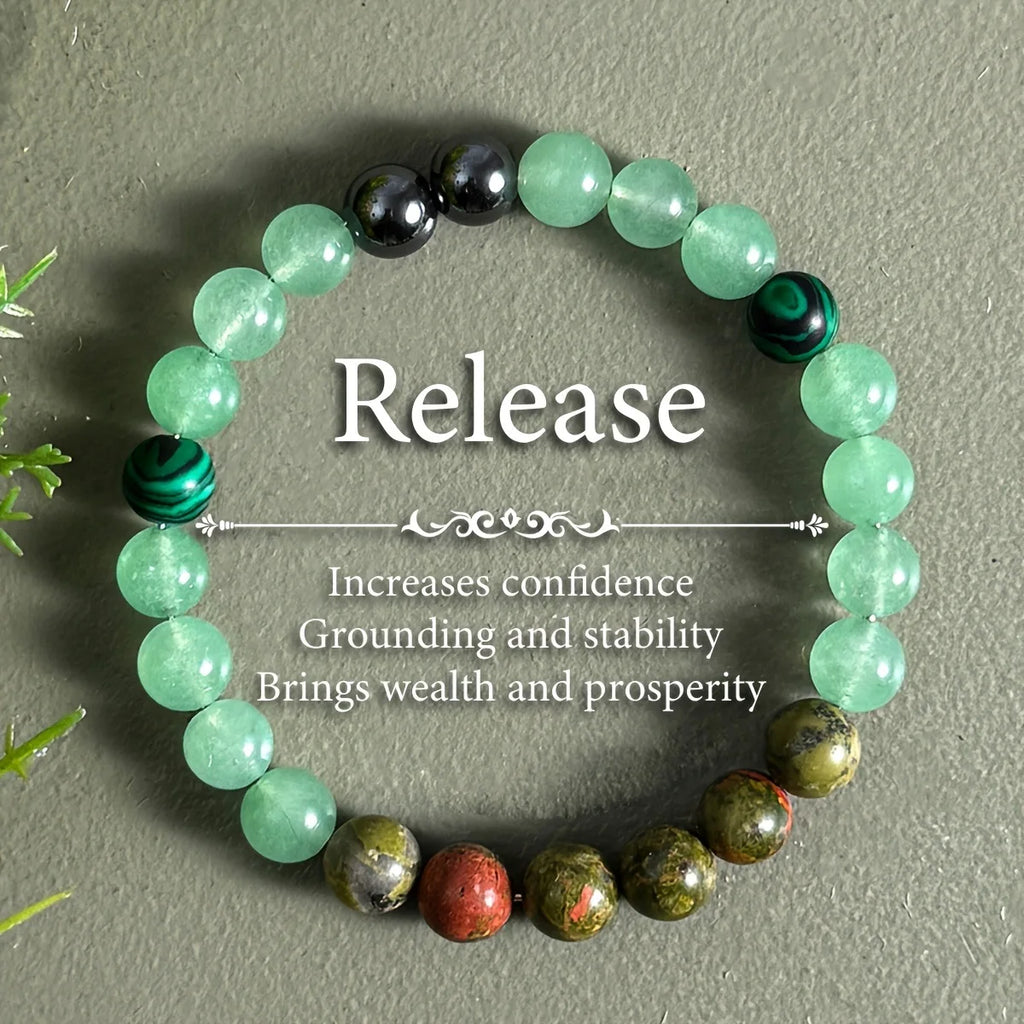 Depression Healing Crystal Beaded Bracelet Relieves Stress Anxiety Enhances Confidence Spiritual Inner Strength Jewelry Gift