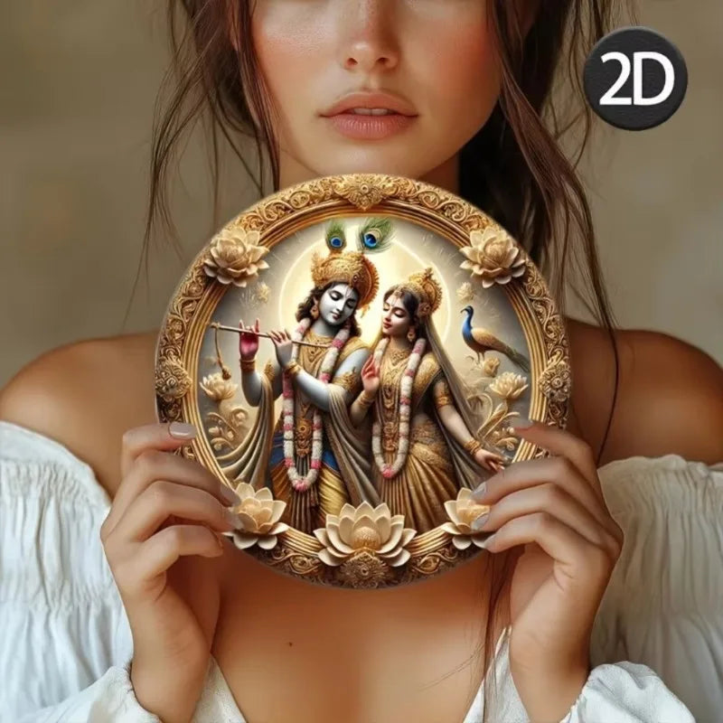 Vintage Indian Deity Metal Wall Art , Intricate Hindu Gods Design, Durable & Weather-Resistant, Ideal for Home,Office, Garden,2D