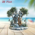 Hinduism Religion Krishna & Radha 2D Flat Acrylic Stand Table Decoration,Home,Office,Cafe,room,Studio,Desktop Ornament Sign Gift