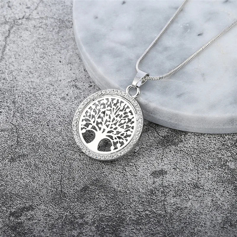 Tree of Life Crystal Pendant Necklace – Elegant Spiritual Jewelry