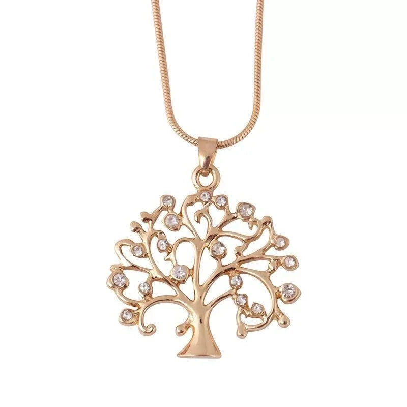 Tree of Life Crystal Pendant Necklace – Elegant Spiritual Jewelry