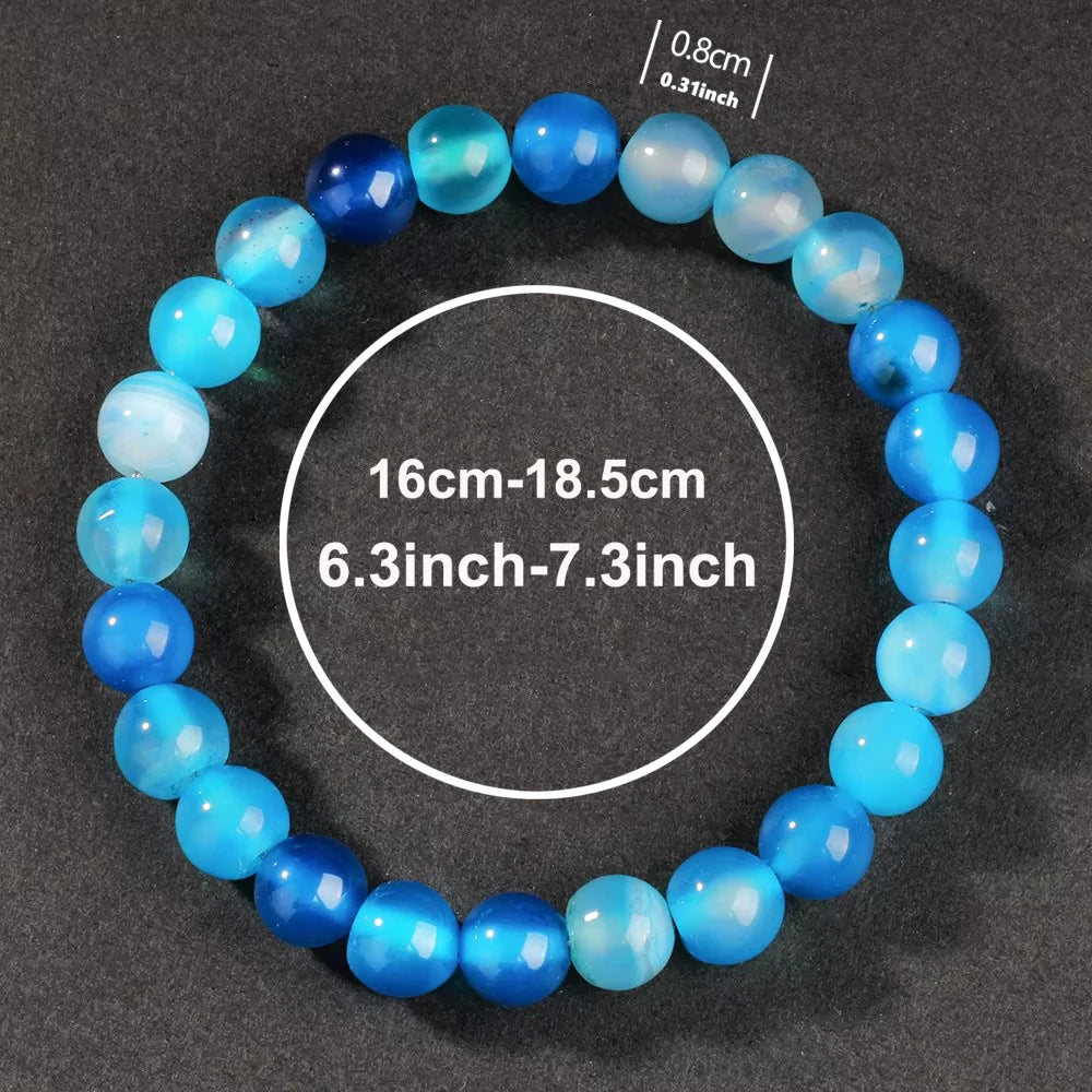 1pc Creative summer jewellery blue Agate bracelets for wife Prom Epiphany Women's Gift natural stone blue bracelet calm