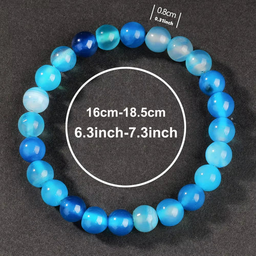 1pc Creative summer jewellery blue Agate bracelets for wife Prom Epiphany Women's Gift natural stone blue bracelet calm