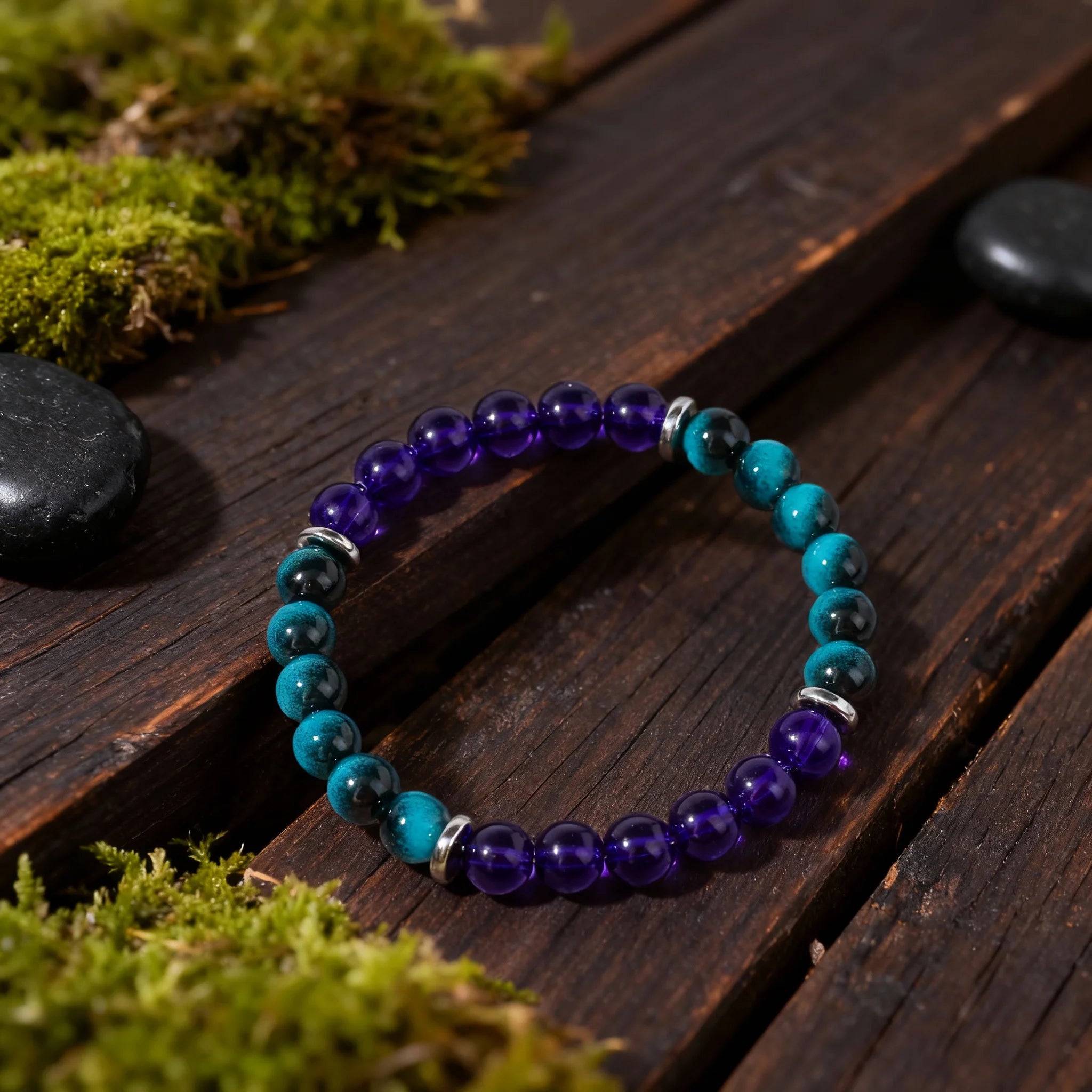 popular autum accesorios purple blue charms bracelets husband Dating Gift Christmas high quality natural stone anxiety bracelet